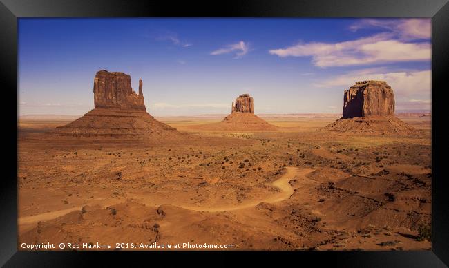 Valley of Monument  Framed Print by Rob Hawkins