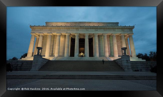 Lincoln Memorial Twylight  Framed Print by Rob Hawkins