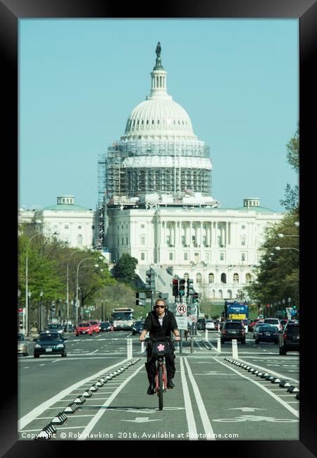 Capitol Cycling  Framed Print by Rob Hawkins