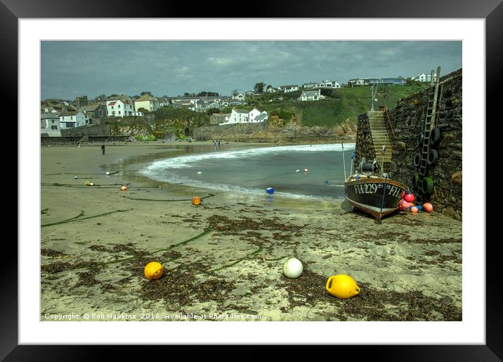The Beach  at Gorran Haven Framed Mounted Print by Rob Hawkins