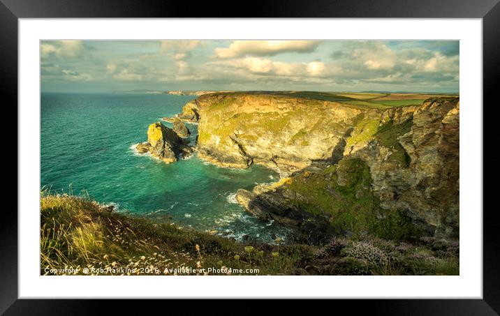 Godrevy Seascape  Framed Mounted Print by Rob Hawkins