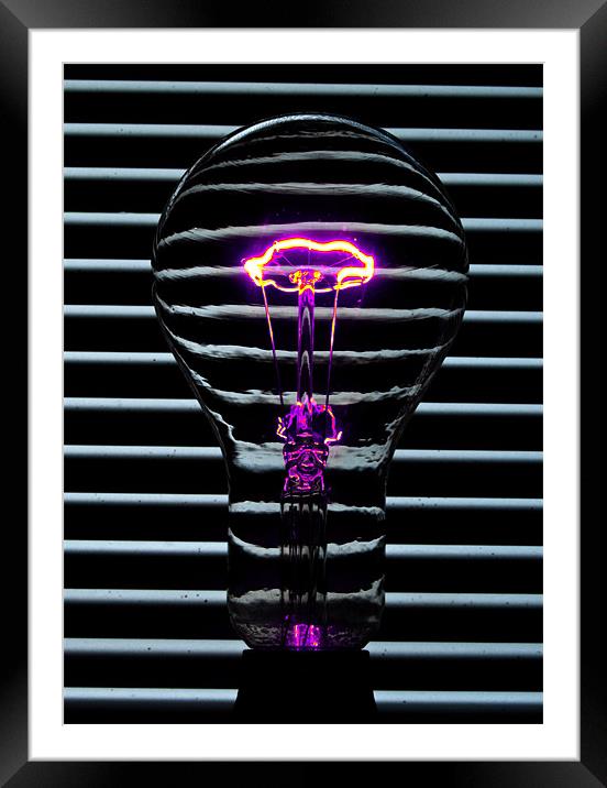 Light Bulb purple Framed Mounted Print by Rob Hawkins