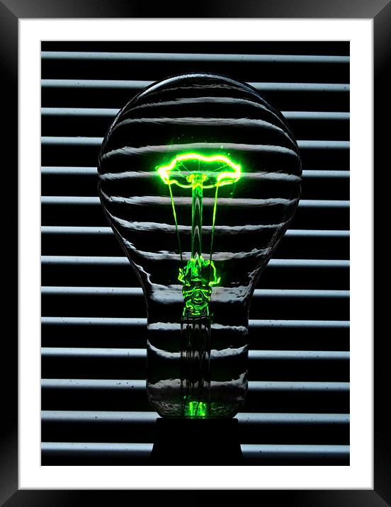 Light Bulb green Framed Mounted Print by Rob Hawkins