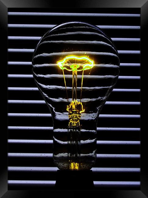Light Bulb Yellow Framed Print by Rob Hawkins