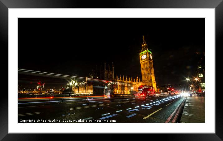 Parliament Nights   Framed Mounted Print by Rob Hawkins