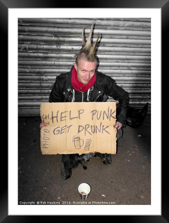 Help Punk get Drunk  Framed Mounted Print by Rob Hawkins