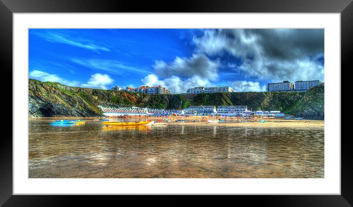 Tolcarne Beach Newquay in HDR Framed Mounted Print by Rob Hawkins