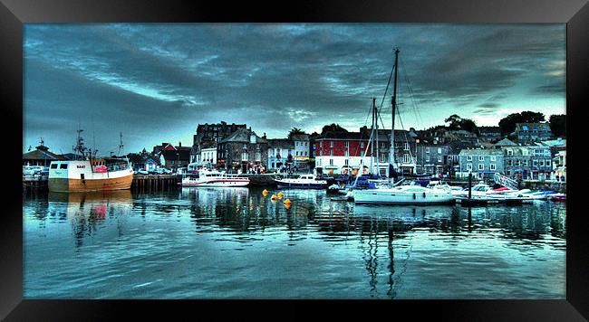 Padstow Harbour at dusk Framed Print by Rob Hawkins