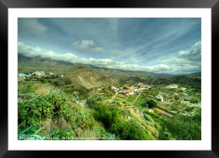 Canarian Mountain Village  Framed Mounted Print by Rob Hawkins