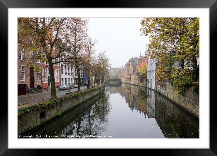 Brugge in the mist  Framed Mounted Print by Rob Hawkins