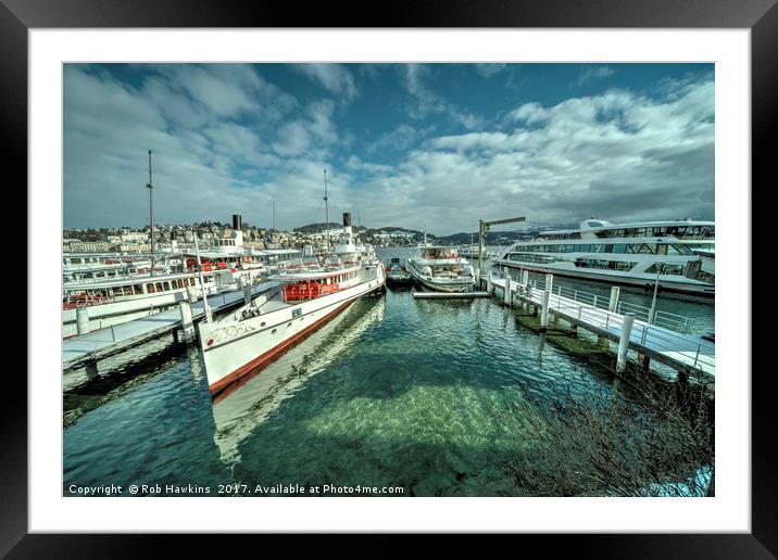 Paddle Boats of Lake Lucerne  Framed Mounted Print by Rob Hawkins