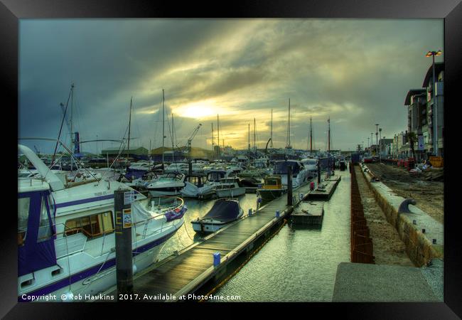 Poole Harbour Twylight  Framed Print by Rob Hawkins