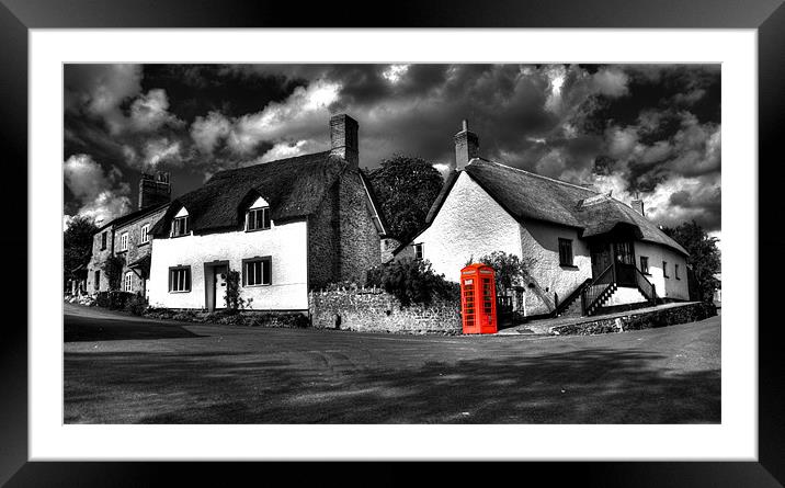 Phone n thatch (mono version) Framed Mounted Print by Rob Hawkins