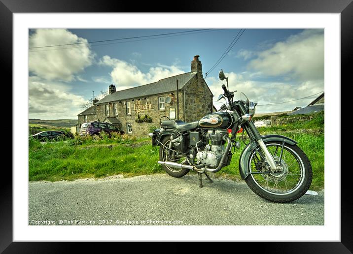 Enfield Bullet at the Engine Inn  Framed Mounted Print by Rob Hawkins