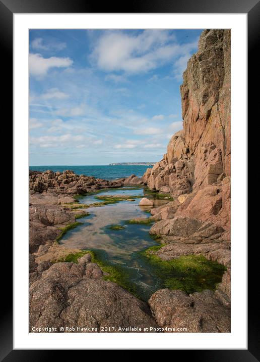 La Corbierre Rockpool  Framed Mounted Print by Rob Hawkins