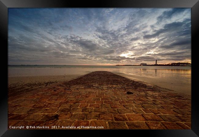 St Helier Slipway  Framed Print by Rob Hawkins