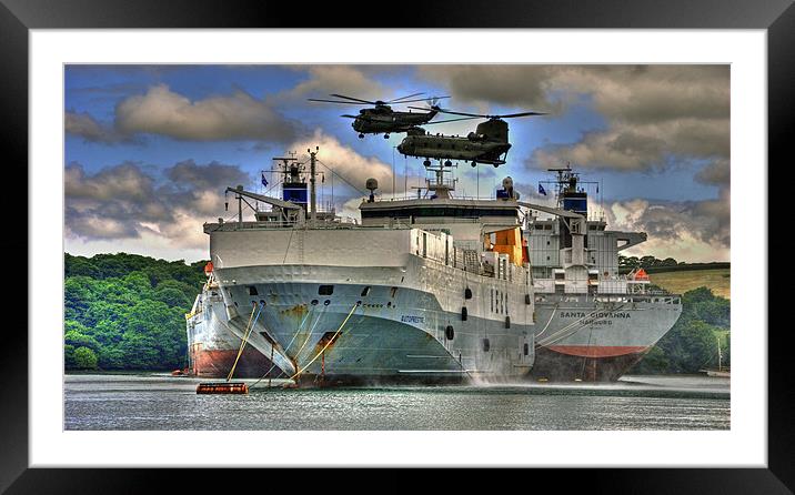Ships n Choppers Framed Mounted Print by Rob Hawkins
