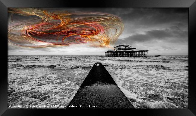 Spirit of West Pier  Framed Print by Rob Hawkins