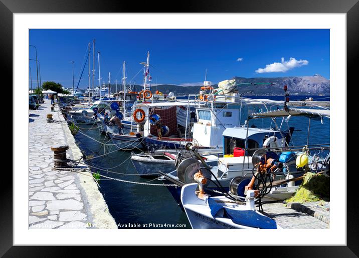 Fishing boats of Corfu Town  Framed Mounted Print by Rob Hawkins