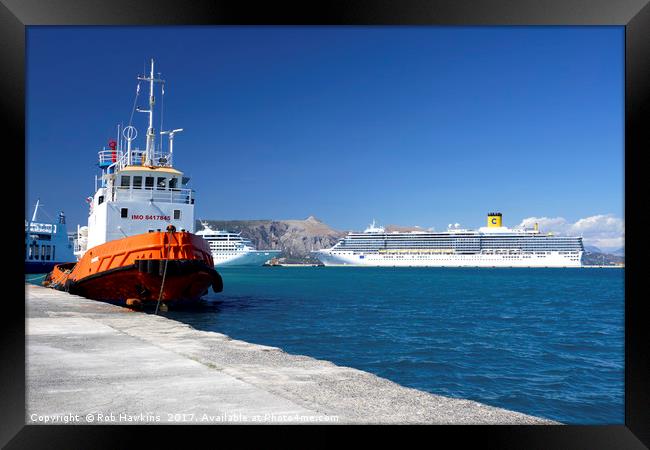 Tug n Cruise  Framed Print by Rob Hawkins