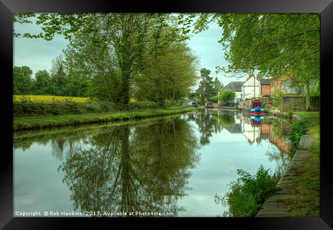 The Canal at Stoke Prior  Framed Print by Rob Hawkins
