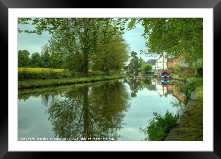 The Canal at Stoke Prior  Framed Mounted Print by Rob Hawkins