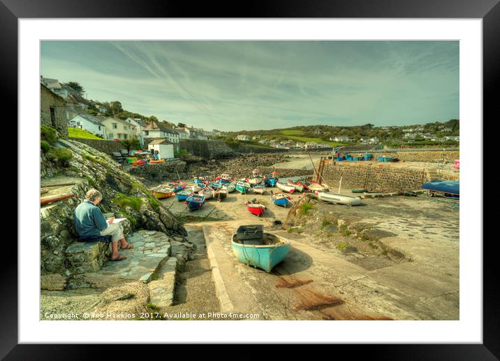 Coverack Harbour  Framed Mounted Print by Rob Hawkins