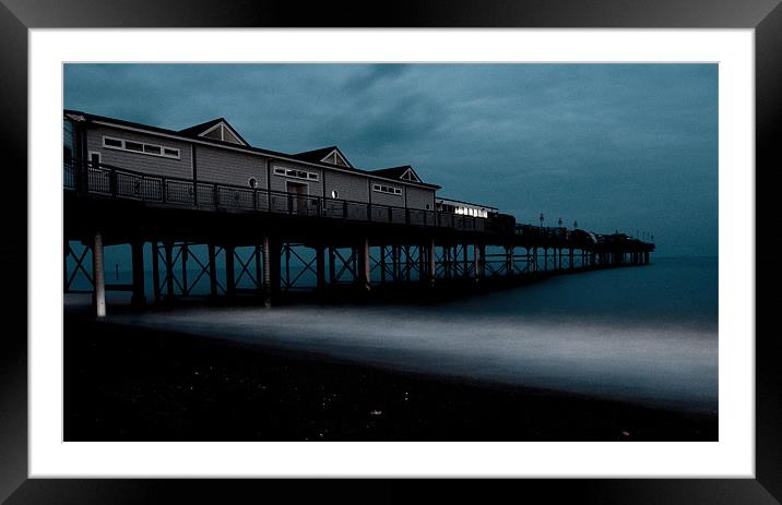 Teignmouths pier at dusk Framed Mounted Print by Rob Hawkins