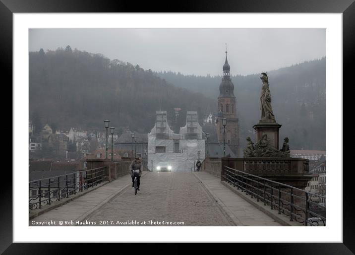 Heidelberg Cyclist Framed Mounted Print by Rob Hawkins