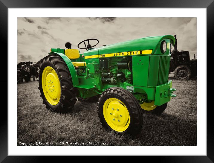 John Deere 820  Framed Mounted Print by Rob Hawkins