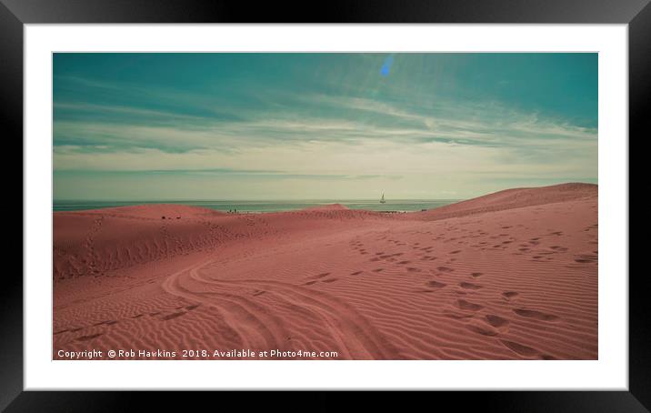 Pink dunes of Maspalomas  Framed Mounted Print by Rob Hawkins