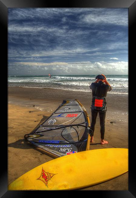 The Resting Wind Surfer Framed Print by Rob Hawkins