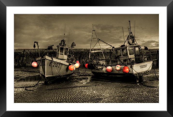 Fishing Boats at Lyme Regis Framed Mounted Print by Rob Hawkins