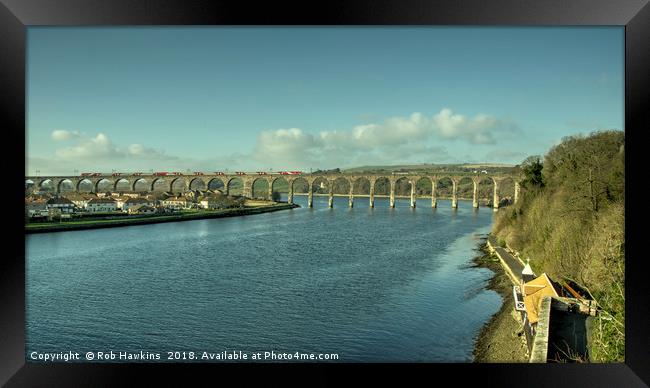 The Royal Border Bridge at Berwick  Framed Print by Rob Hawkins