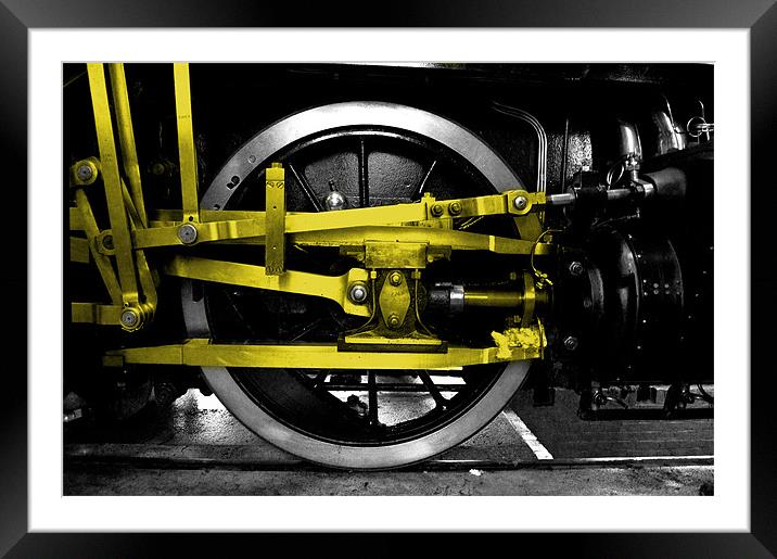 Yellow wheel of steel Framed Mounted Print by Rob Hawkins