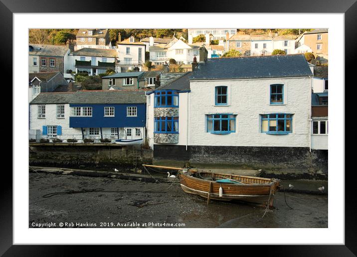 Polperro Cottages Framed Mounted Print by Rob Hawkins