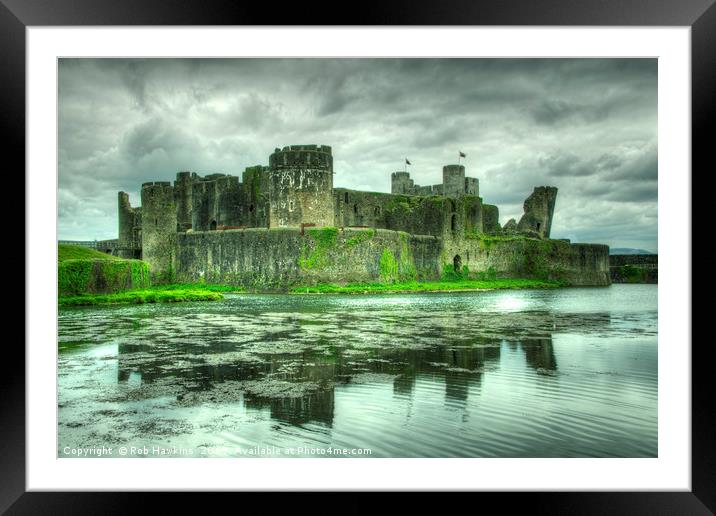 Caerphilly Castle  Framed Mounted Print by Rob Hawkins