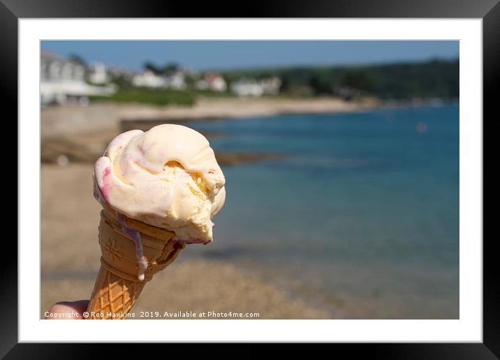 Cornish Ice Cream  Framed Mounted Print by Rob Hawkins