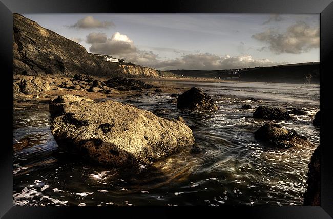 The swirling tide Framed Print by Rob Hawkins