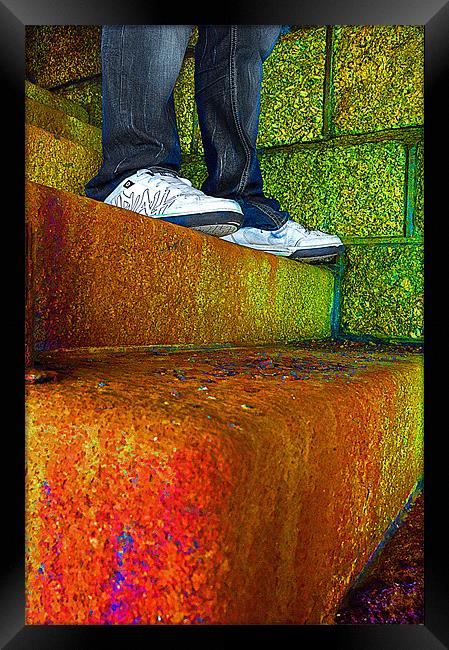 Technicolour steps Framed Print by Rob Hawkins