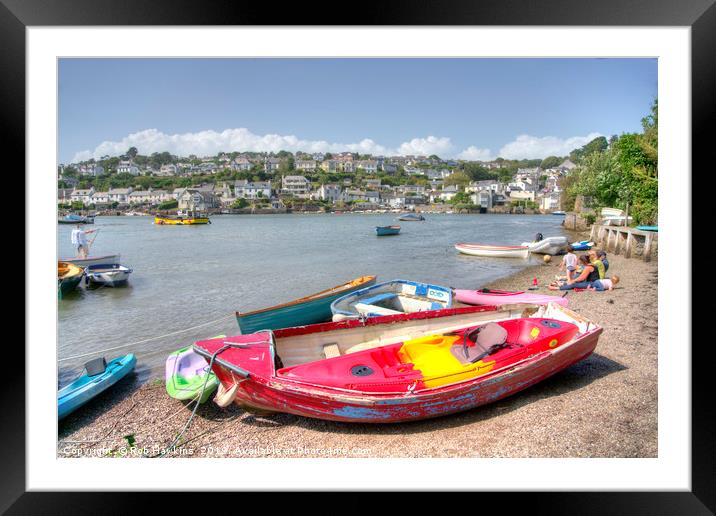 Noss Mayo Rowing Boat  Framed Mounted Print by Rob Hawkins