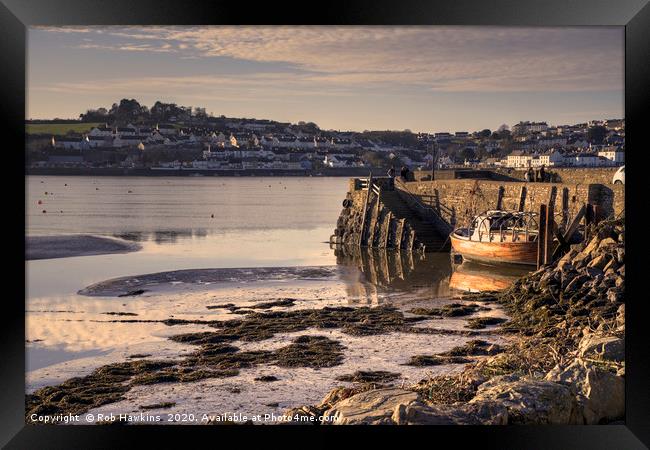 Instow Ferry Wharf Framed Print by Rob Hawkins