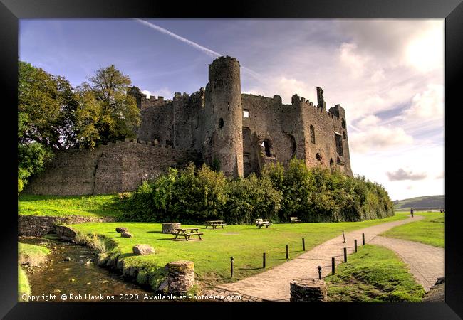 Laugharne Castle  Framed Print by Rob Hawkins