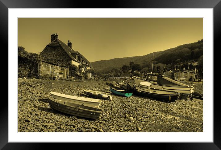 Boats at Porlock Weir Framed Mounted Print by Rob Hawkins