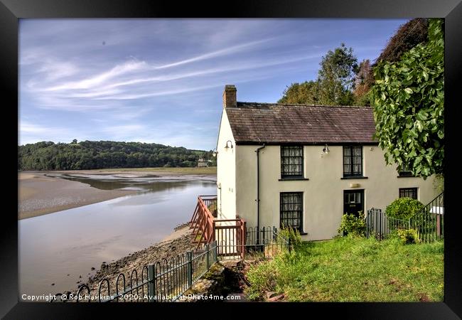 Dylan Thomas's Boathouse Framed Print by Rob Hawkins