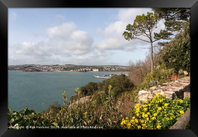 Torquay Headland Framed Print by Rob Hawkins