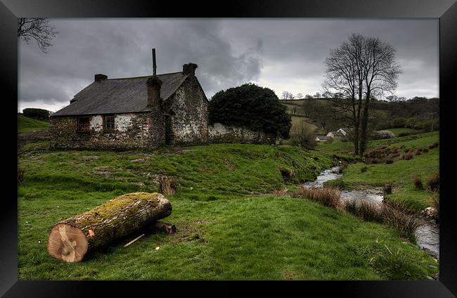 Welsh cottage in the valley Framed Print by Rob Hawkins