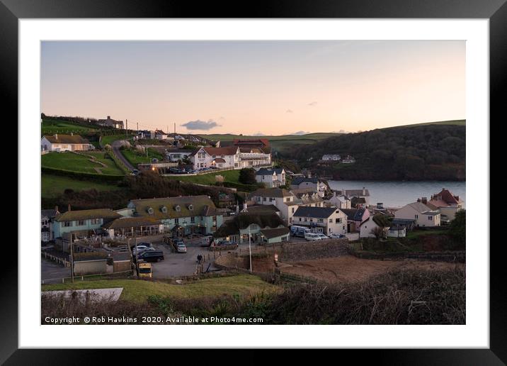 Hope Cove Twylight Framed Mounted Print by Rob Hawkins