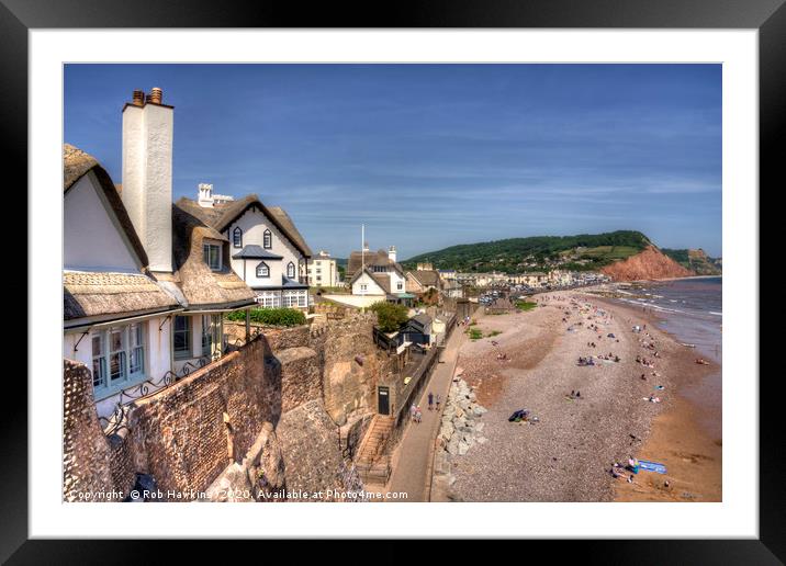 Sidmouth Summer Seascape Framed Mounted Print by Rob Hawkins