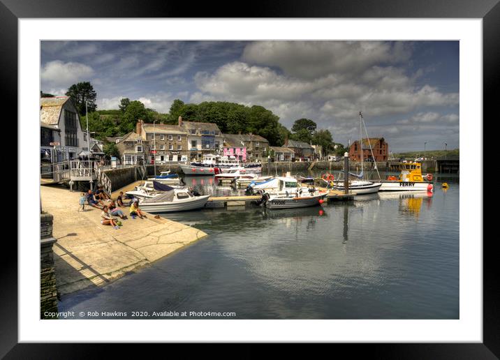 Padstow Harbour Reflected Framed Mounted Print by Rob Hawkins